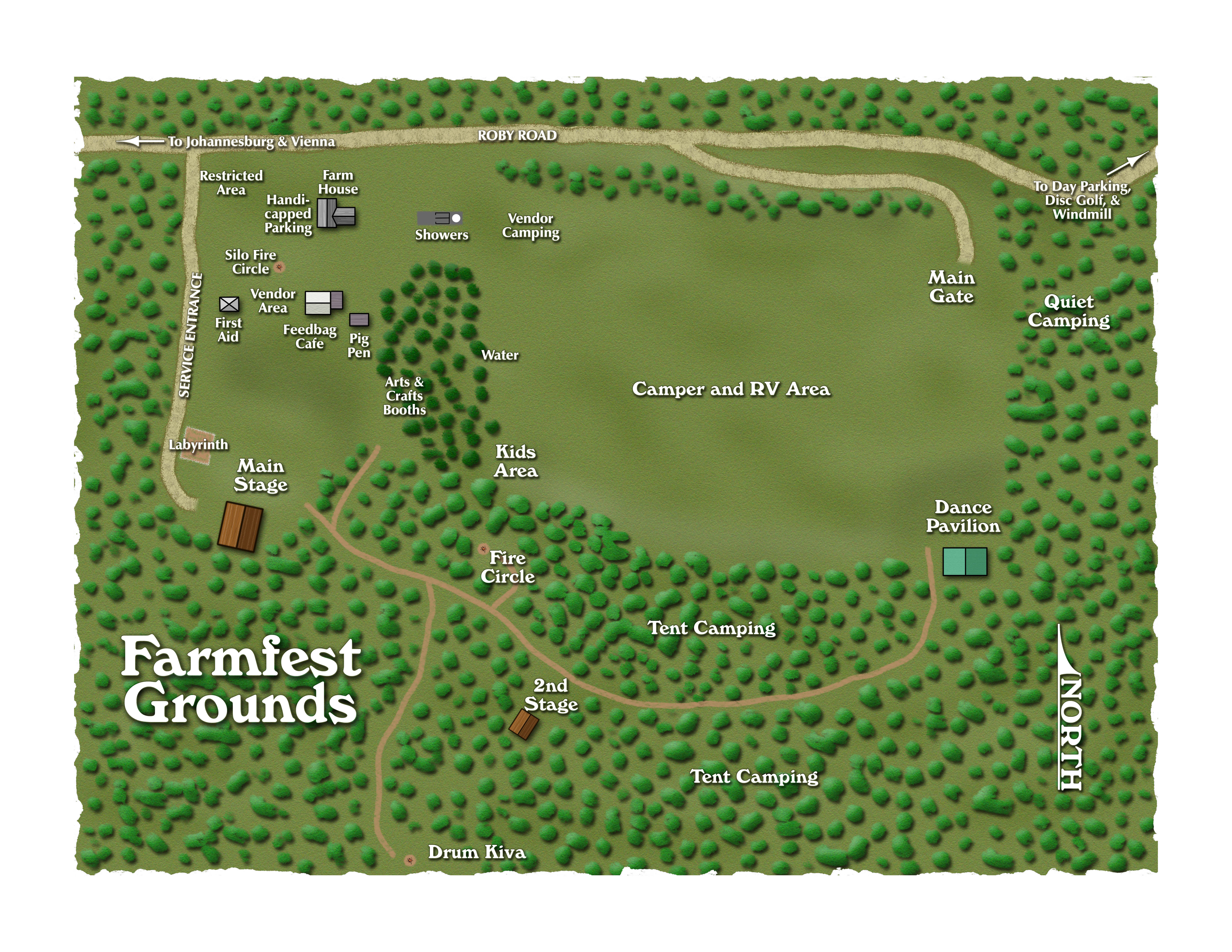 Farm Fest map of the festival grounds. Map of Farm Fest itself